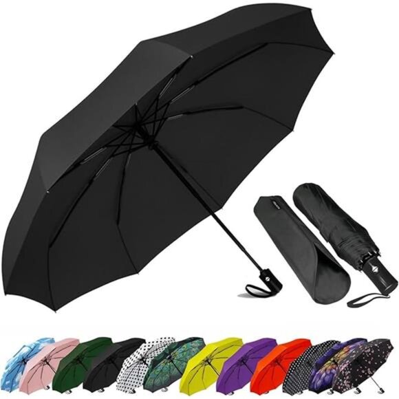 Travel Umbrella Compact Automatic Folding Lightweight Rain Umbrella Windproof - Picture 7 of 7